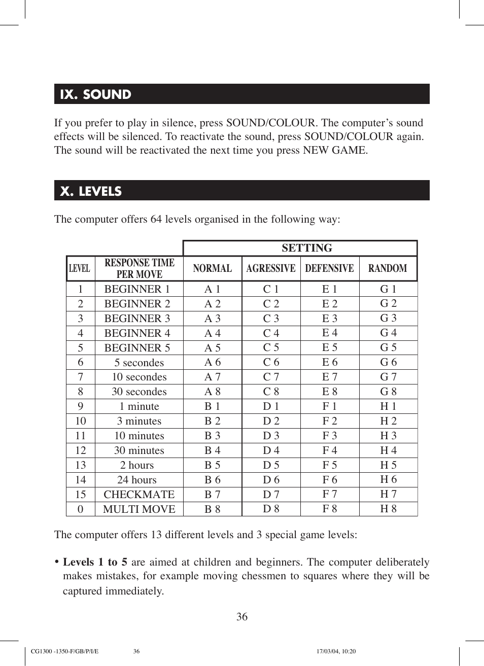 Lexibook CG1300 User Manual | Page 36 / 132