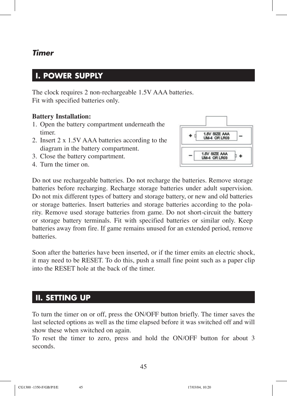 Lexibook CG1300 User Manual | Page 45 / 132