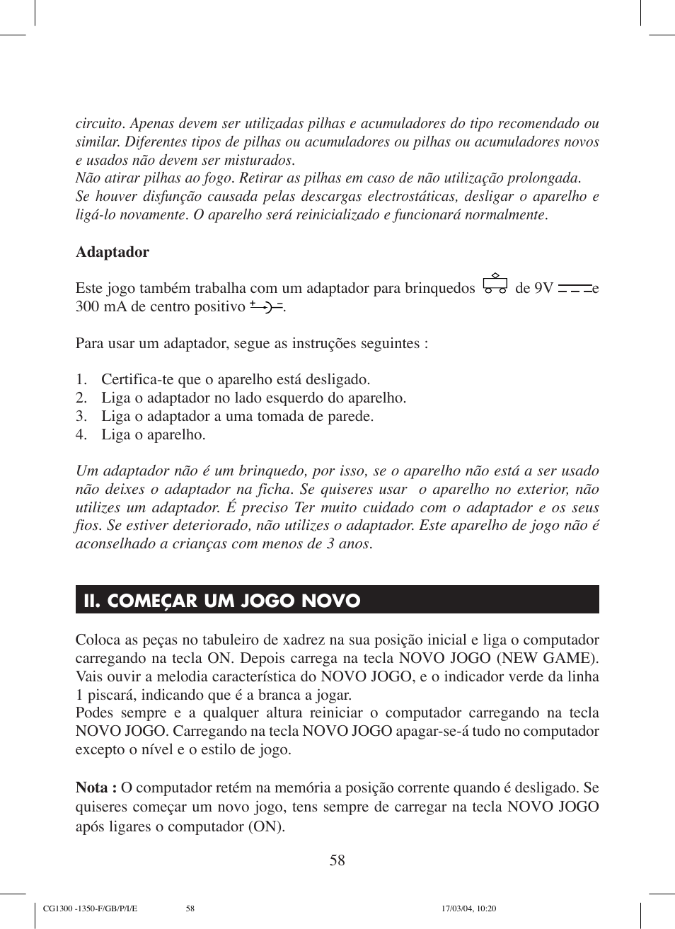 Lexibook CG1300 User Manual | Page 58 / 132