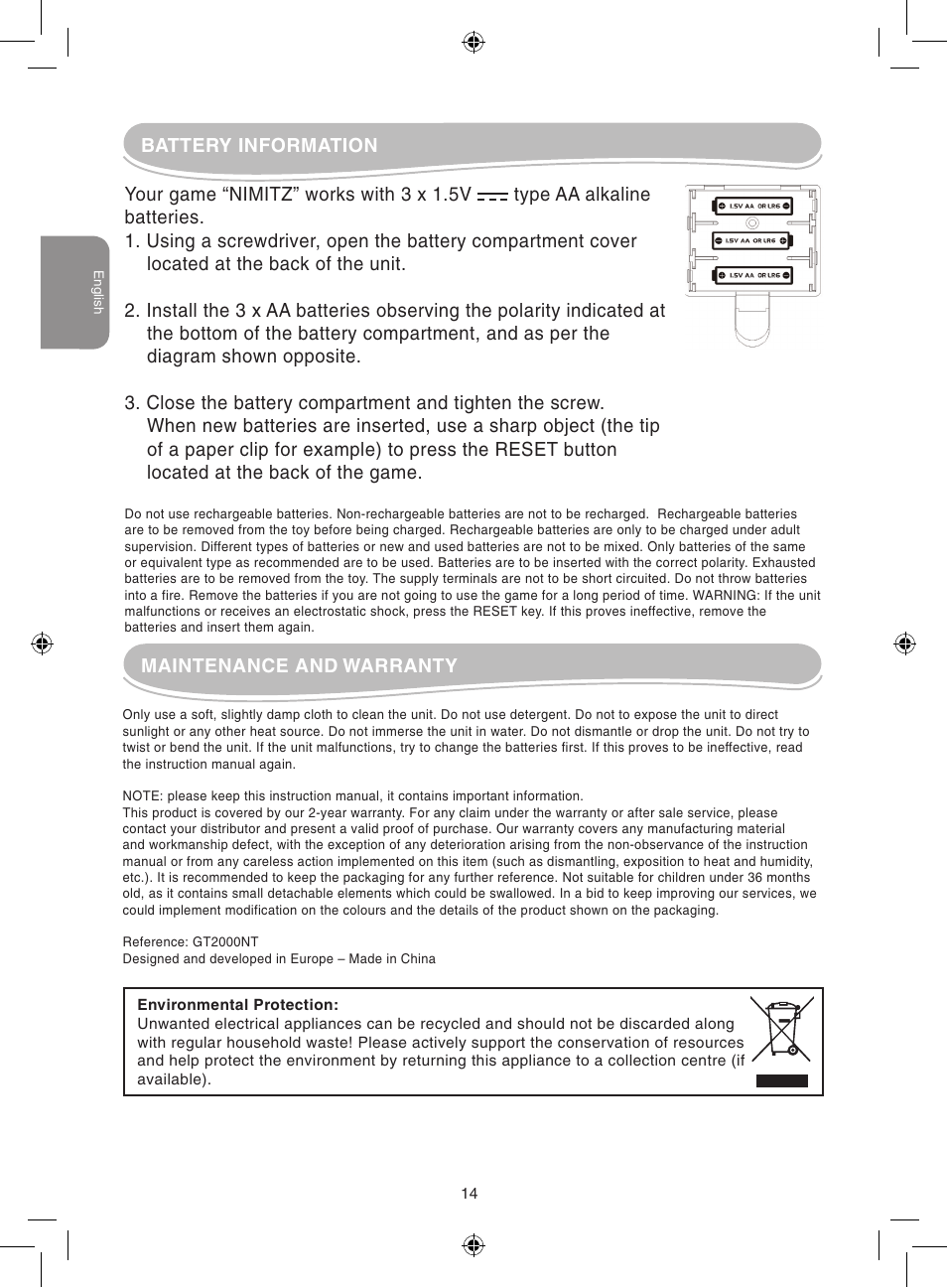 Lexibook GT2000 User Manual | Page 14 / 50
