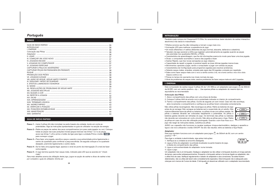 Português | Lexibook CG1330 User Manual | Page 18 / 45