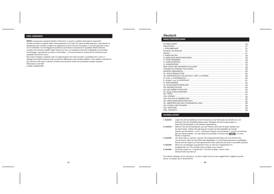 Deutsch | Lexibook CG1330 User Manual | Page 28 / 45