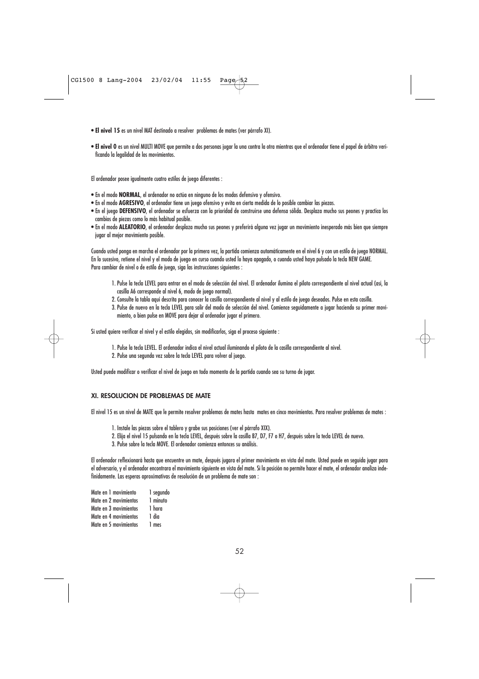 Lexibook CG1500 / CG1550 User Manual | Page 54 / 80