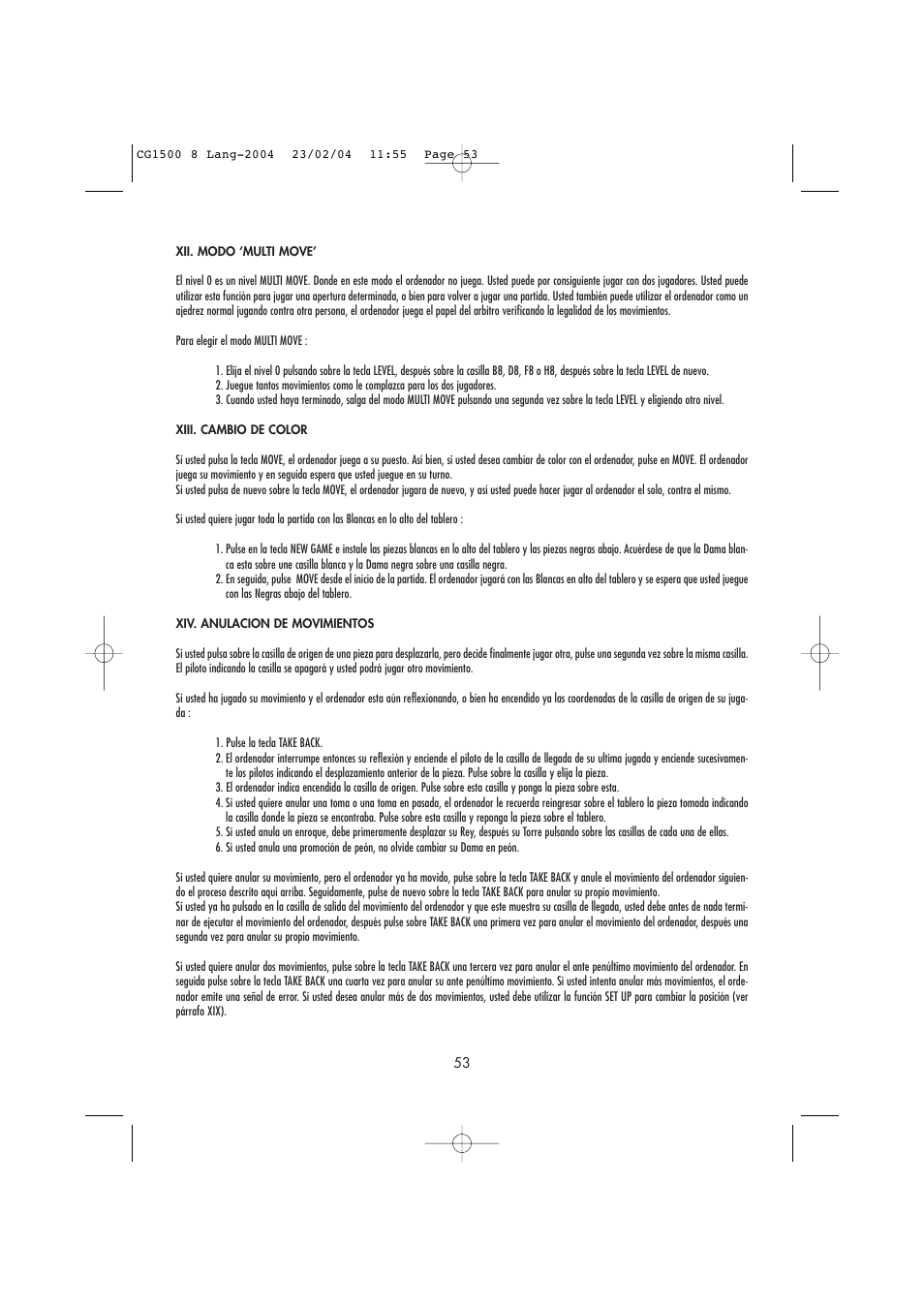 Lexibook CG1500 / CG1550 User Manual | Page 55 / 80