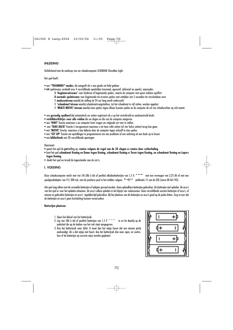 Lexibook CG1500 / CG1550 User Manual | Page 72 / 80