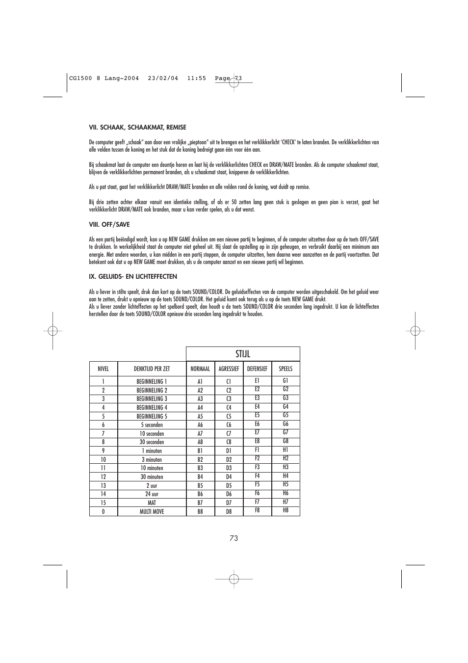 Stijl | Lexibook CG1500 / CG1550 User Manual | Page 75 / 80