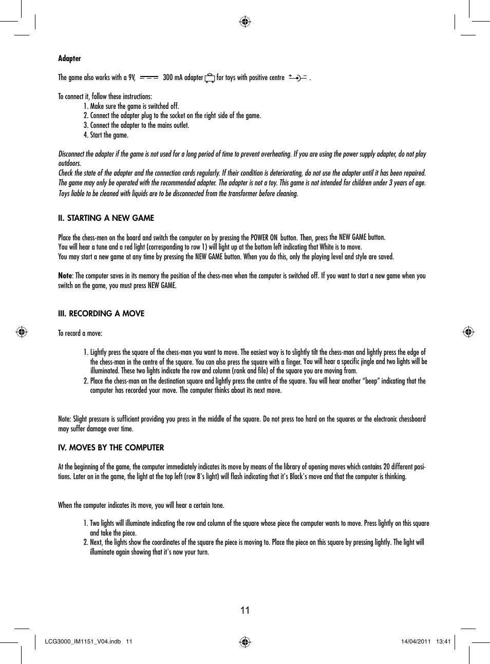 Lexibook LCG3000 User Manual | Page 12 / 77