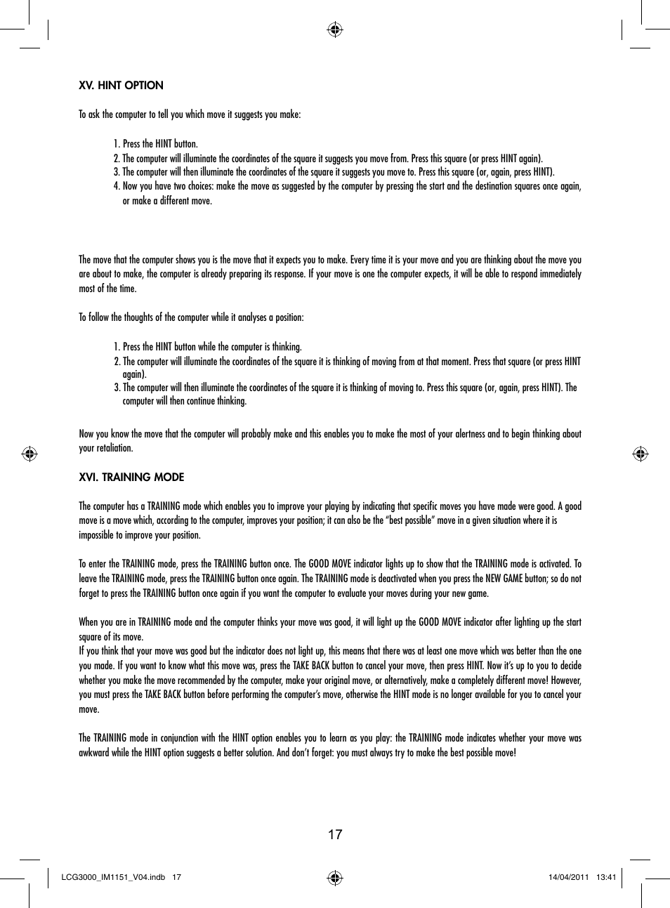 Lexibook LCG3000 User Manual | Page 18 / 77