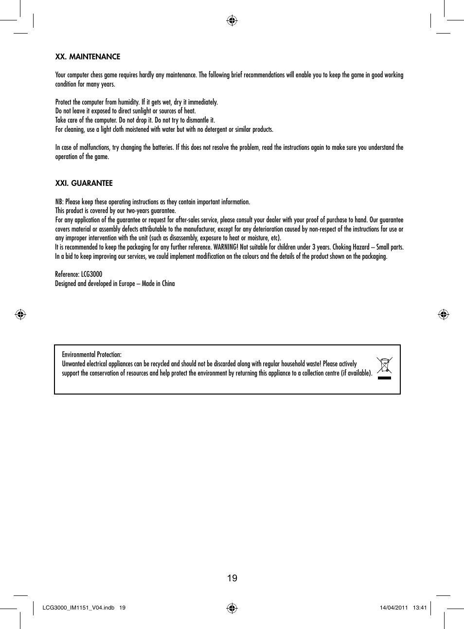 Lexibook LCG3000 User Manual | Page 20 / 77