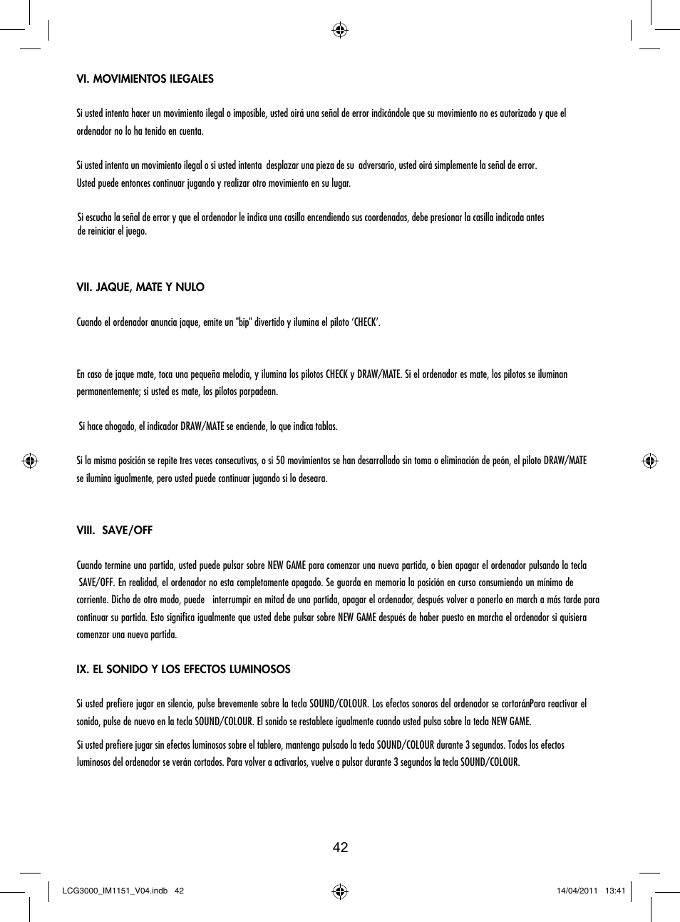 Lexibook LCG3000 User Manual | Page 43 / 77