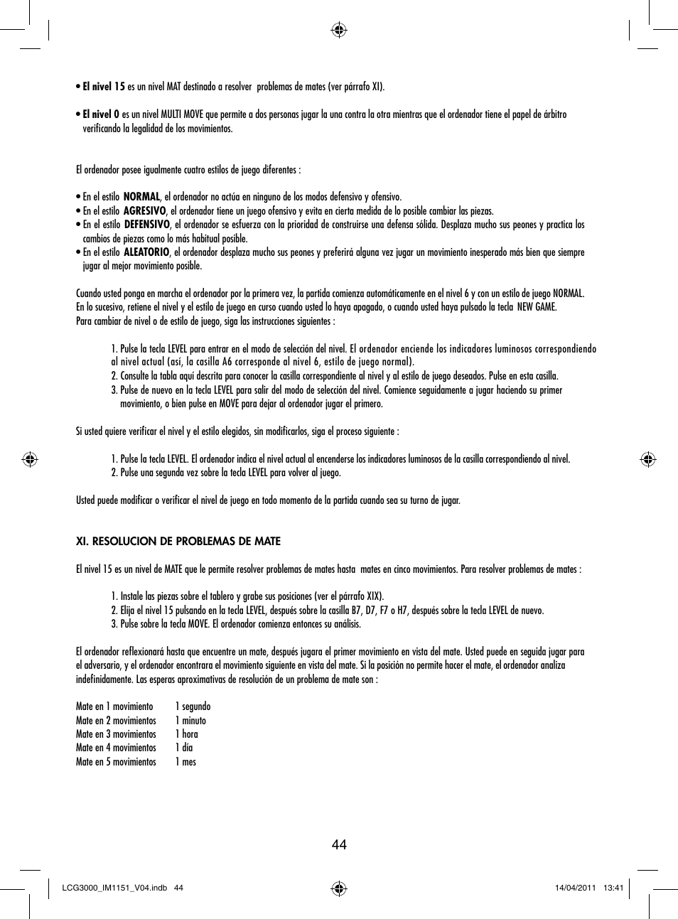 Lexibook LCG3000 User Manual | Page 45 / 77