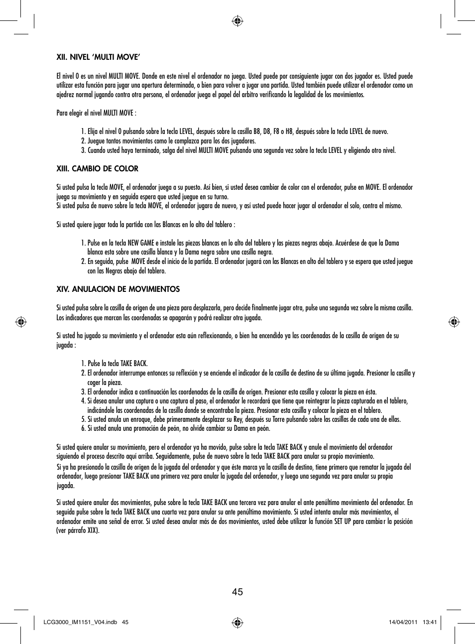 Lexibook LCG3000 User Manual | Page 46 / 77