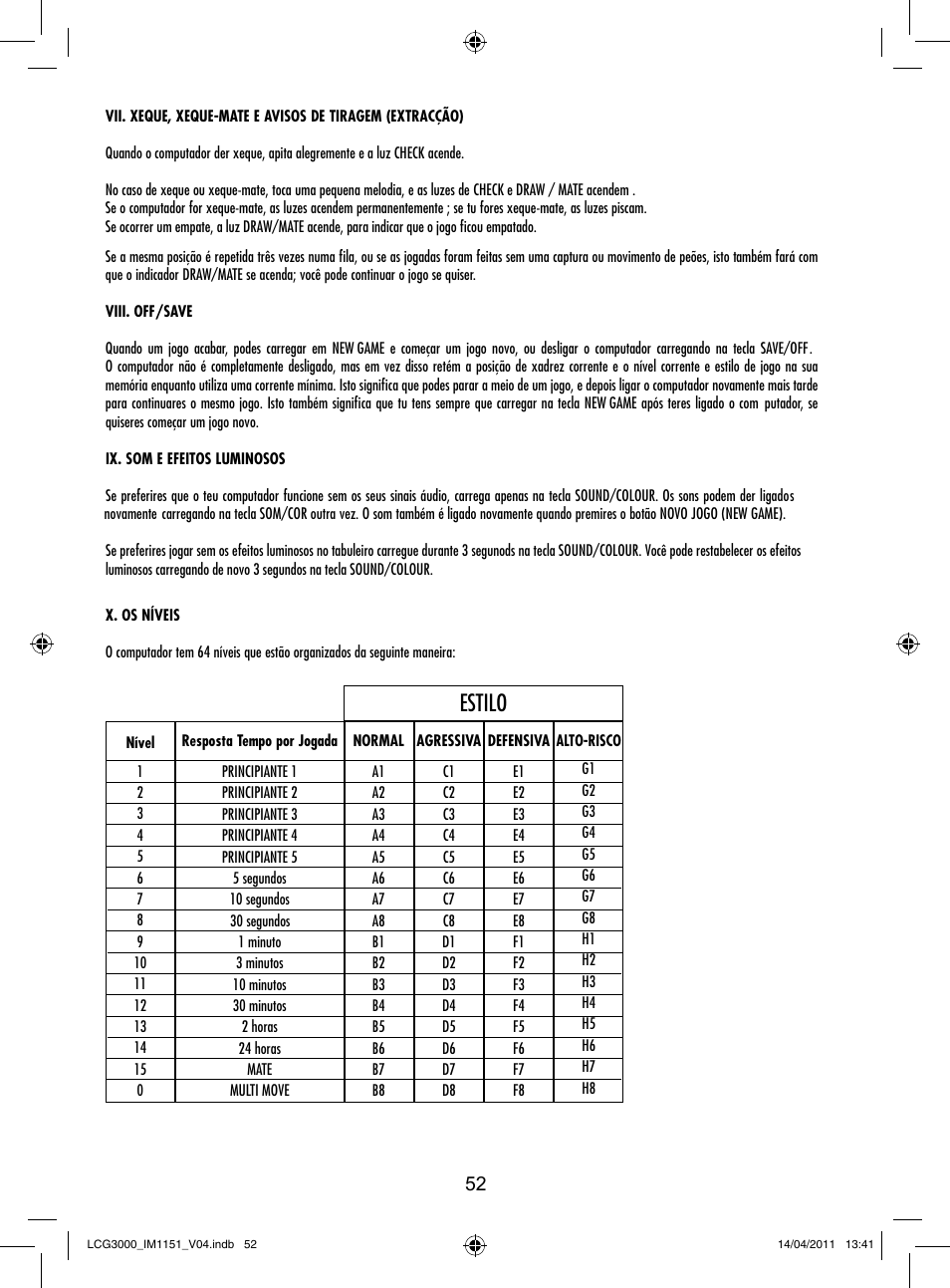 Estilo | Lexibook LCG3000 User Manual | Page 53 / 77