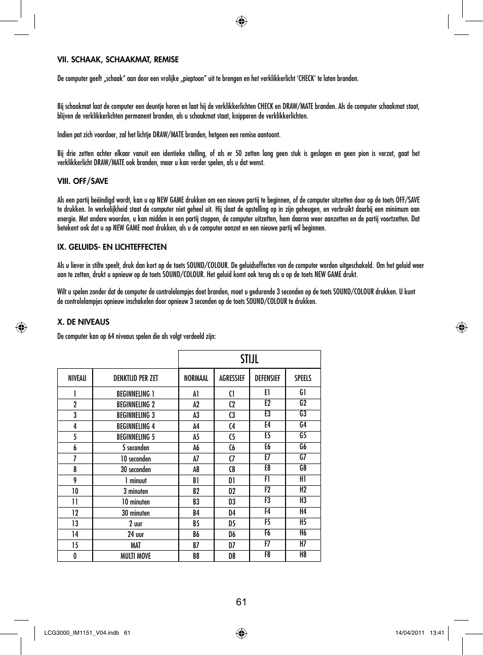 Stijl | Lexibook LCG3000 User Manual | Page 62 / 77