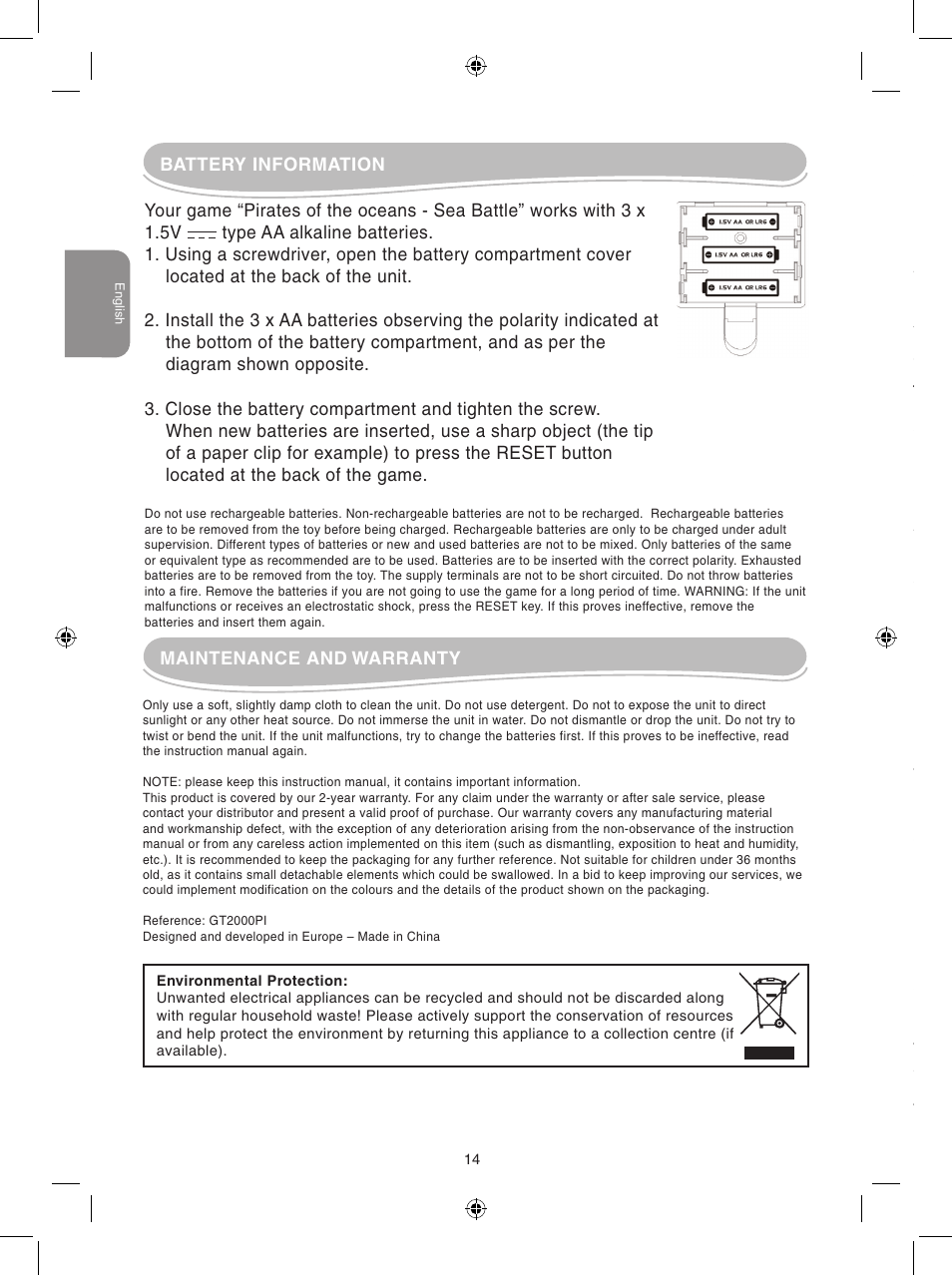 Lexibook GT2000PI User Manual | Page 14 / 51
