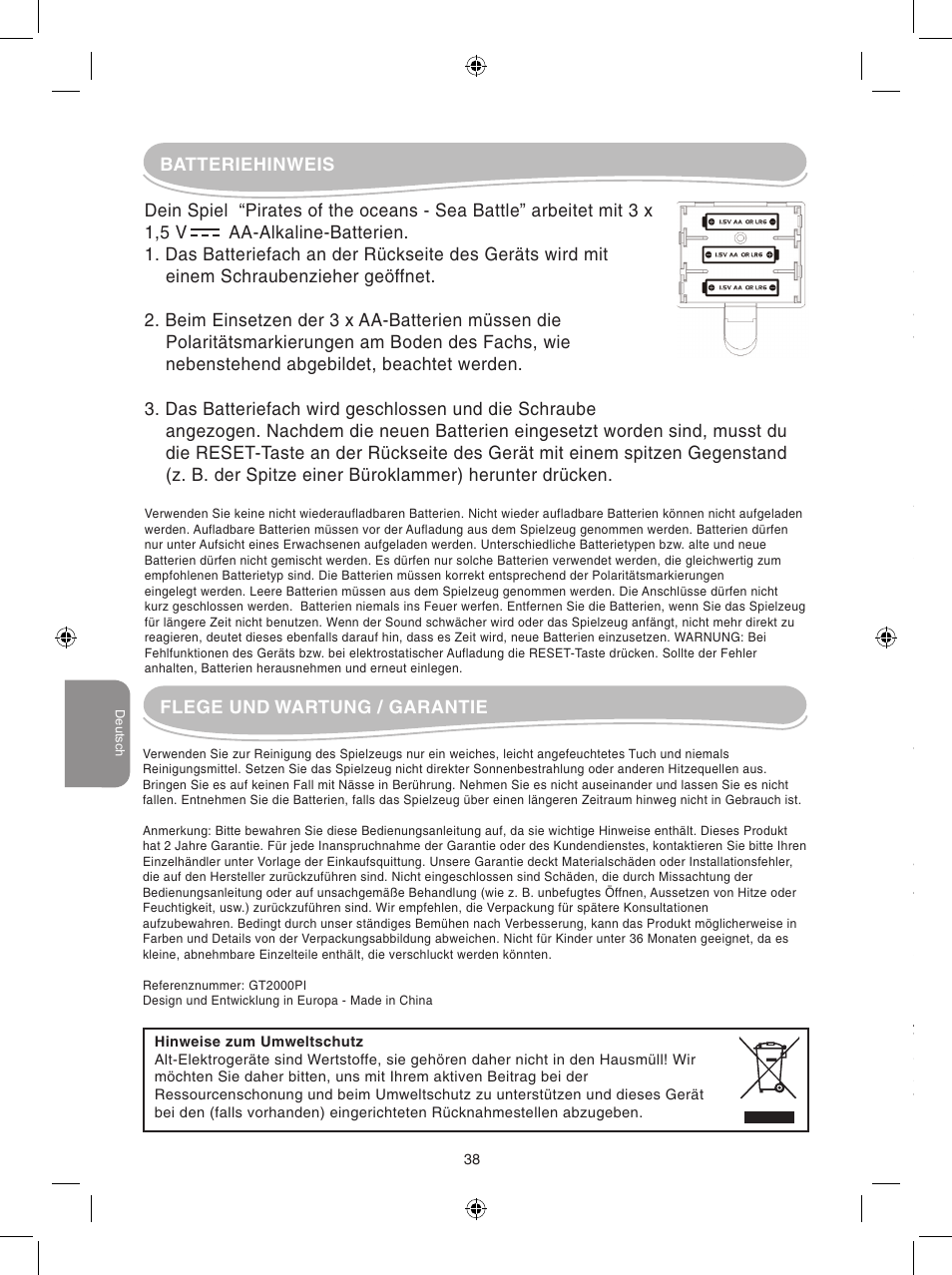 Lexibook GT2000PI User Manual | Page 38 / 51