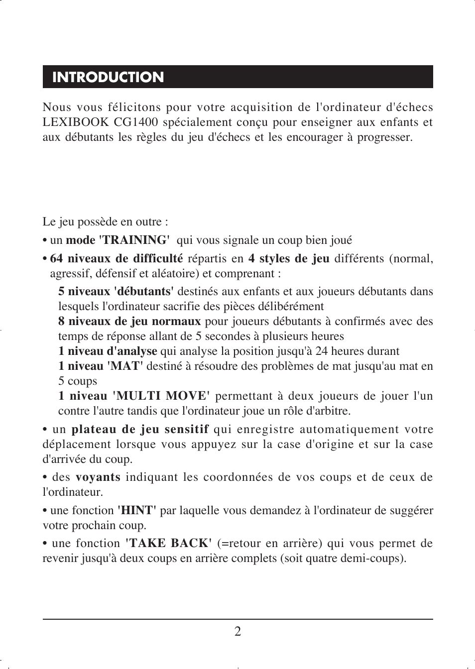 Lexibook CG1400 User Manual | Page 3 / 134