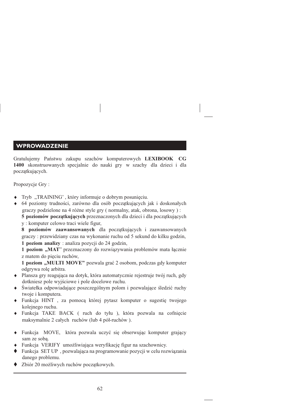 Lexibook CG1400 User Manual | Page 63 / 134
