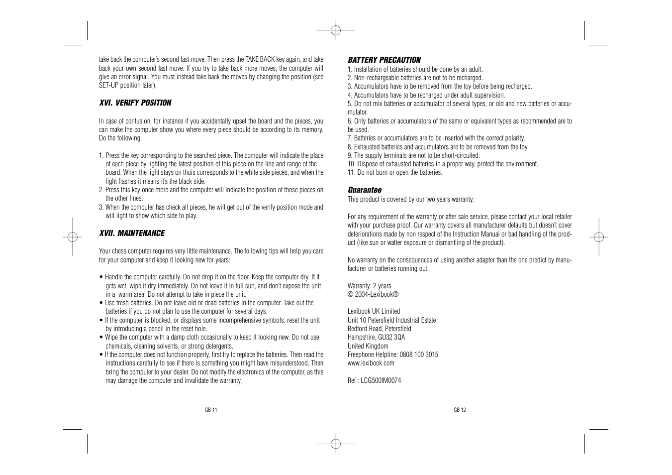 Lexibook LCG500 User Manual | Page 14 / 46