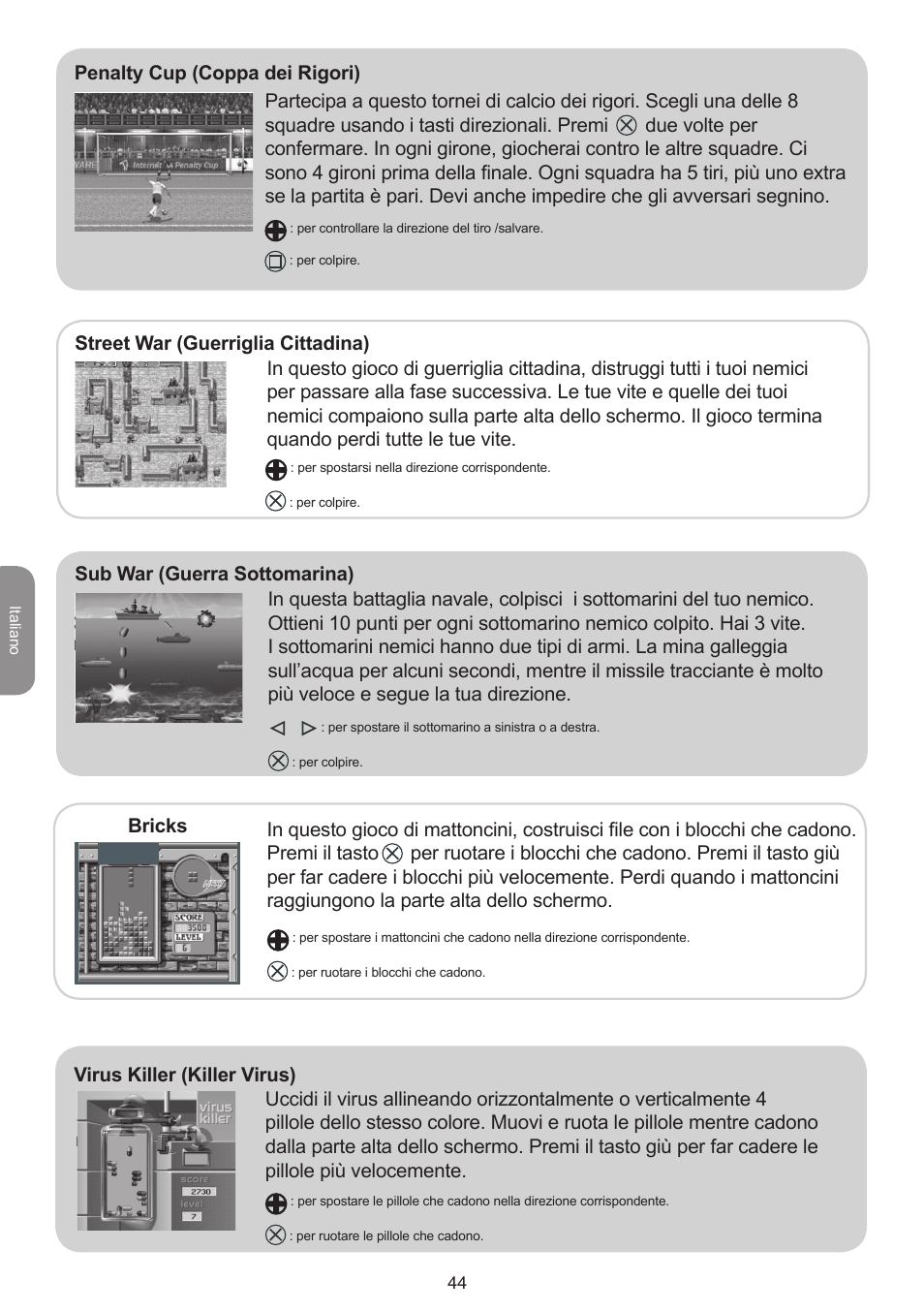 Bricks | Lexibook IG10 User Manual | Page 44 / 74