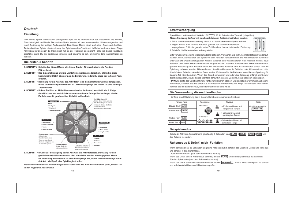 Pre ss to unlock, Deutsch | Lexibook JG200 User Manual | Page 11 / 36