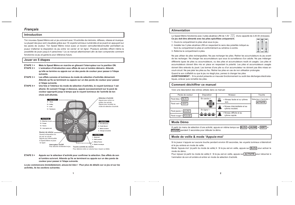 Pre ss to unlock, Français | Lexibook JG200 User Manual | Page 2 / 36