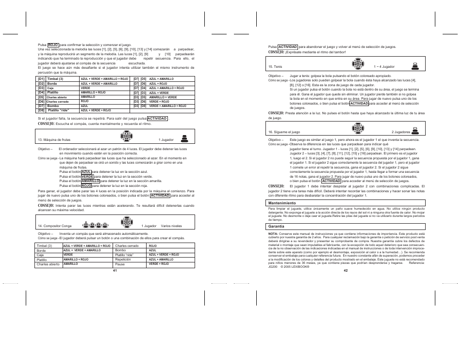Lexibook JG200 User Manual | Page 23 / 36