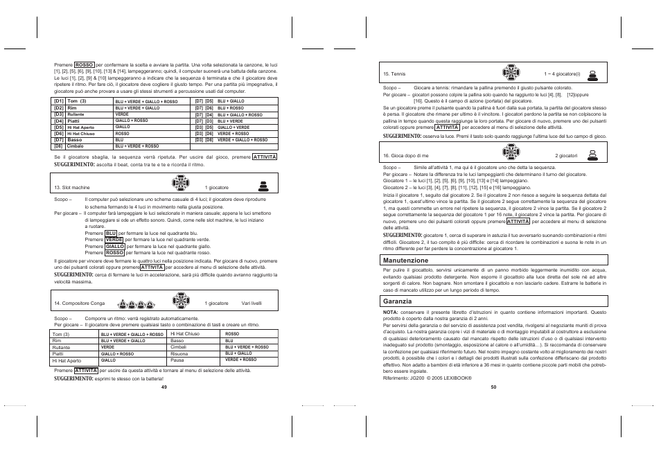 Lexibook JG200 User Manual | Page 27 / 36