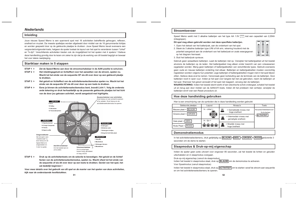 Pre ss to unlock, Nederlands | Lexibook JG200 User Manual | Page 28 / 36