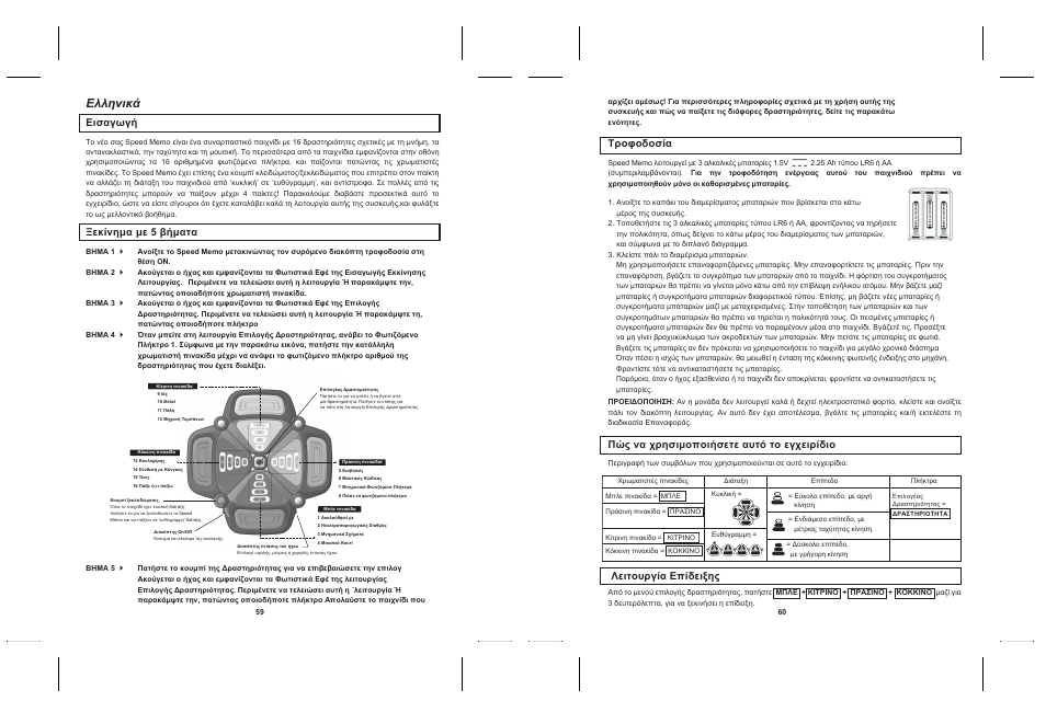 Ελληνικά | Lexibook JG200 User Manual | Page 32 / 36