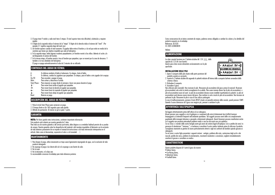 17_18.ai | Lexibook JG1020 User Manual | Page 10 / 19