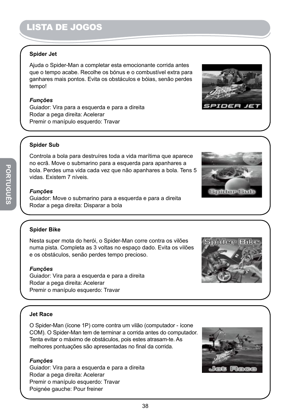 Lista de jogos | Lexibook JG6000SP User Manual | Page 38 / 86