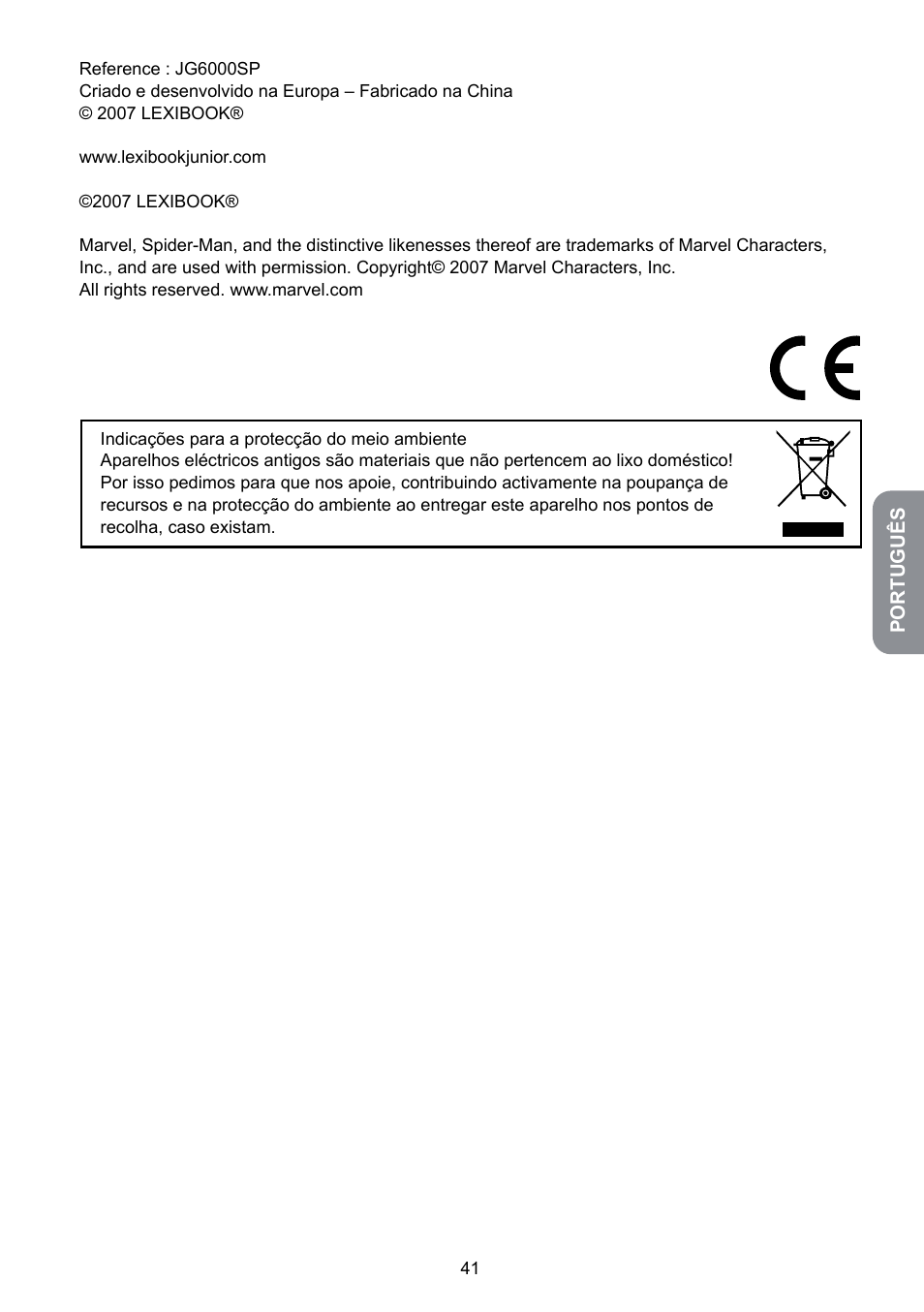 Lexibook JG6000SP User Manual | Page 41 / 86