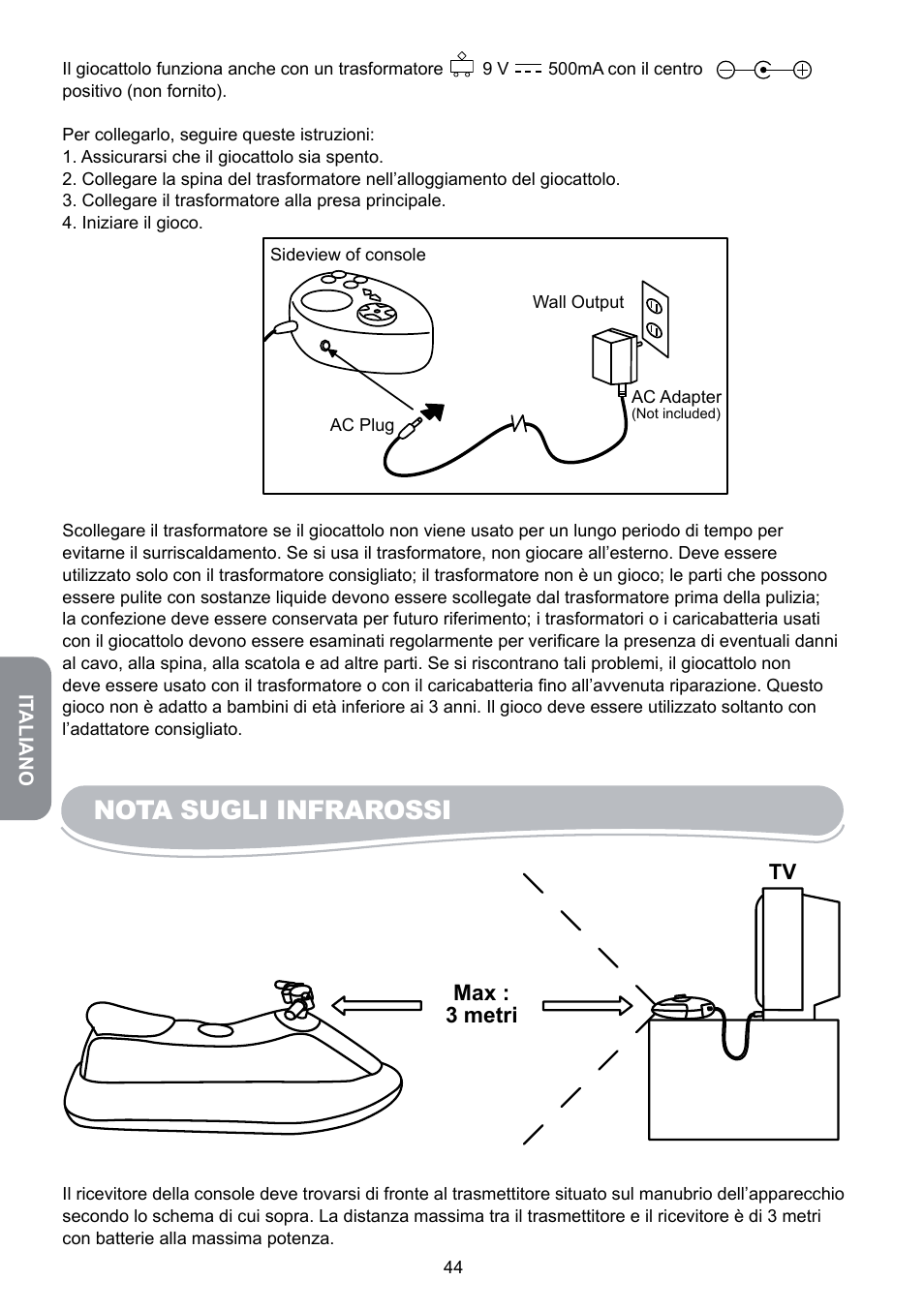Nota sugli infrarossi | Lexibook JG6000SP User Manual | Page 44 / 86