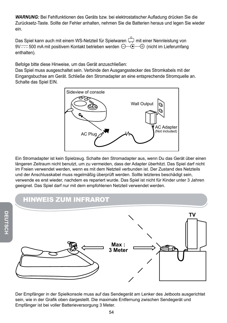 Hinweis zum infrarot | Lexibook JG6000SP User Manual | Page 54 / 86