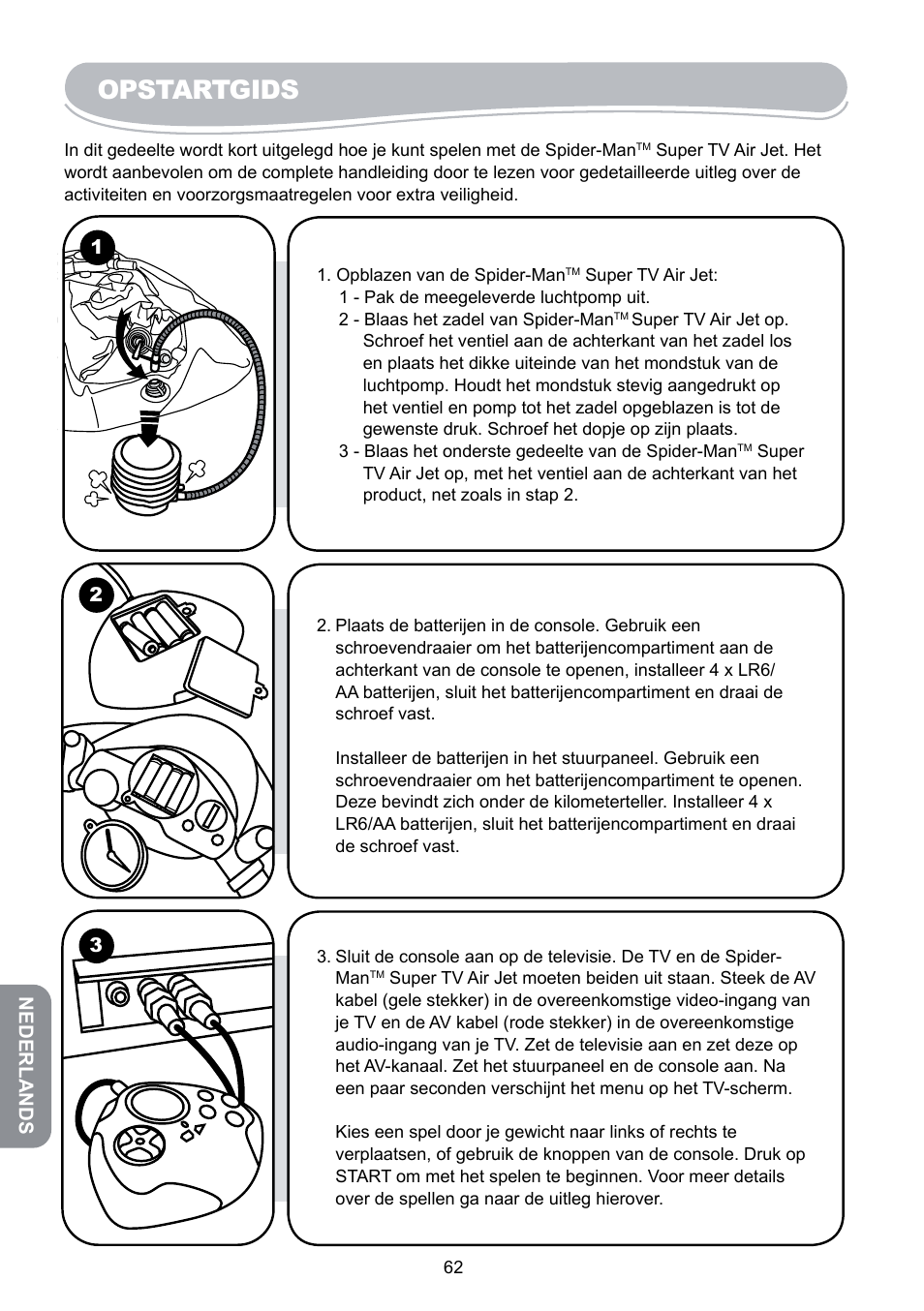 Opstartgids | Lexibook JG6000SP User Manual | Page 62 / 86