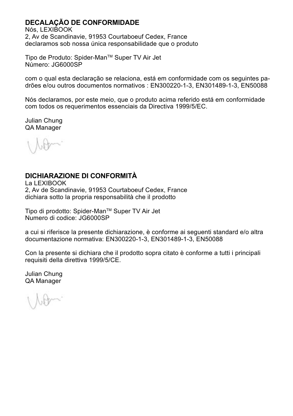 Lexibook JG6000SP User Manual | Page 83 / 86