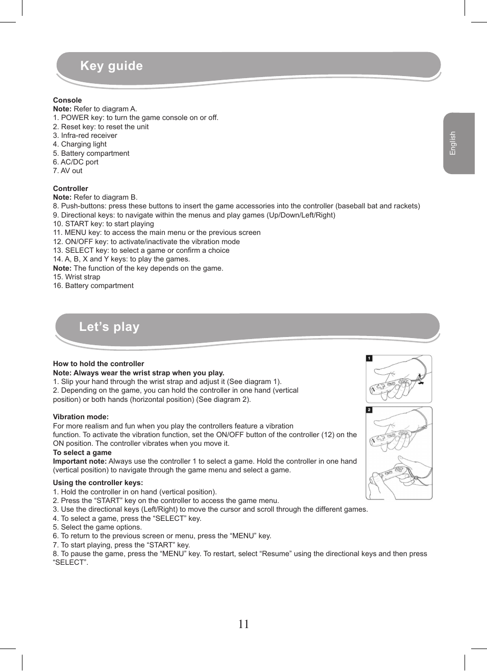 10 11 key guide, Let’s play | Lexibook JG7400 User Manual | Page 11 / 42