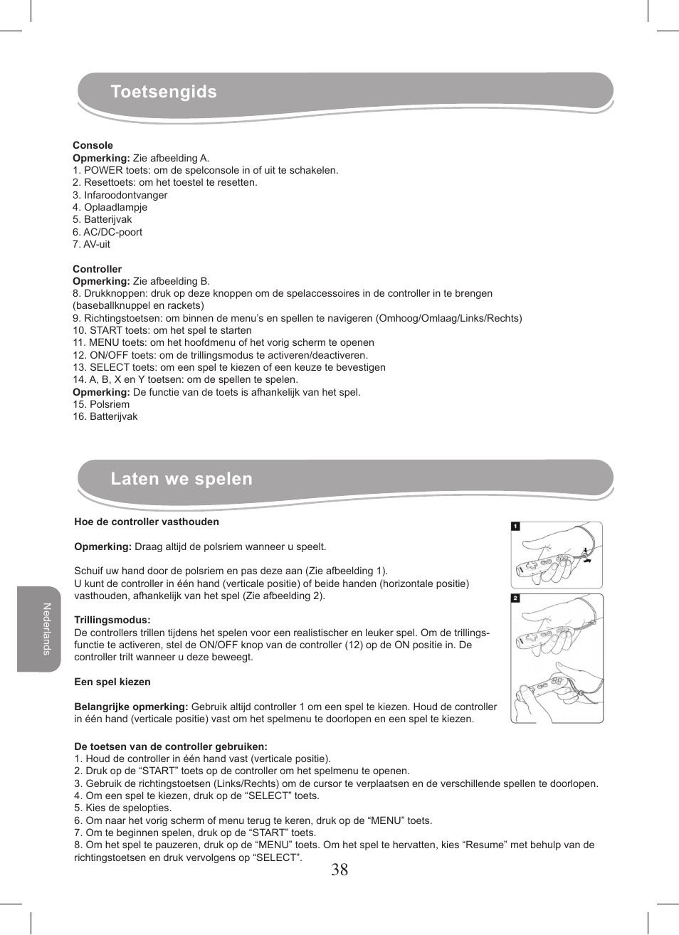 38 39 toetsengids, Laten we spelen | Lexibook JG7400 User Manual | Page 38 / 42