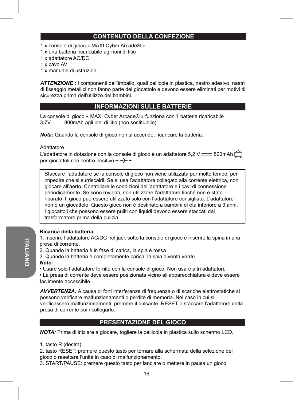 Lexibook JL2700 User Manual | Page 16 / 24