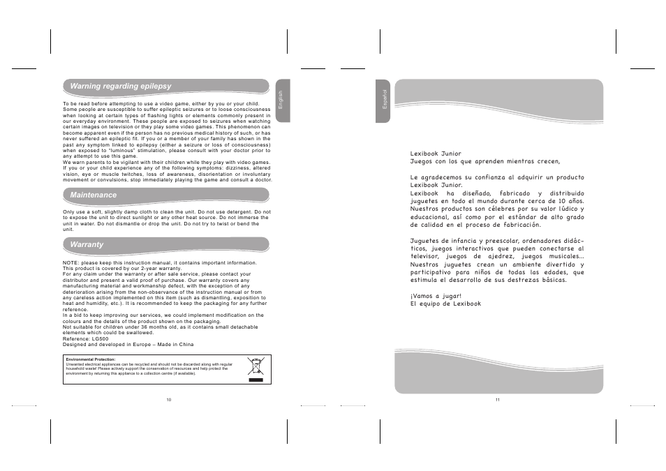 Lexibook LG500 User Manual | Page 6 / 19