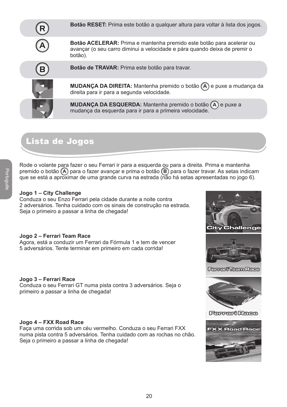 Lista de jogos r a b | Lexibook IG750FE User Manual | Page 20 / 44