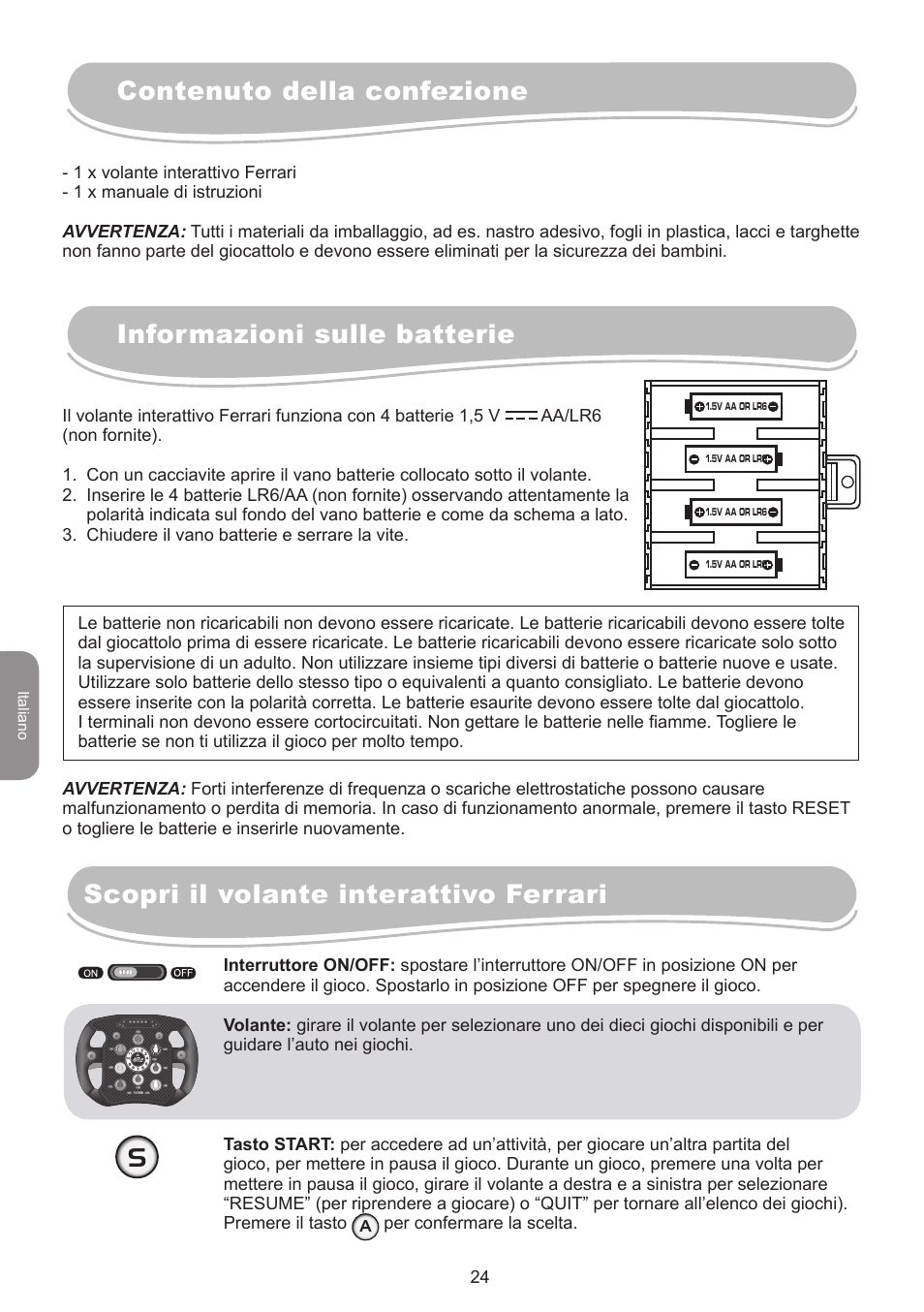 Scopri il volante interattivo ferrari | Lexibook IG750FE User Manual | Page 24 / 44