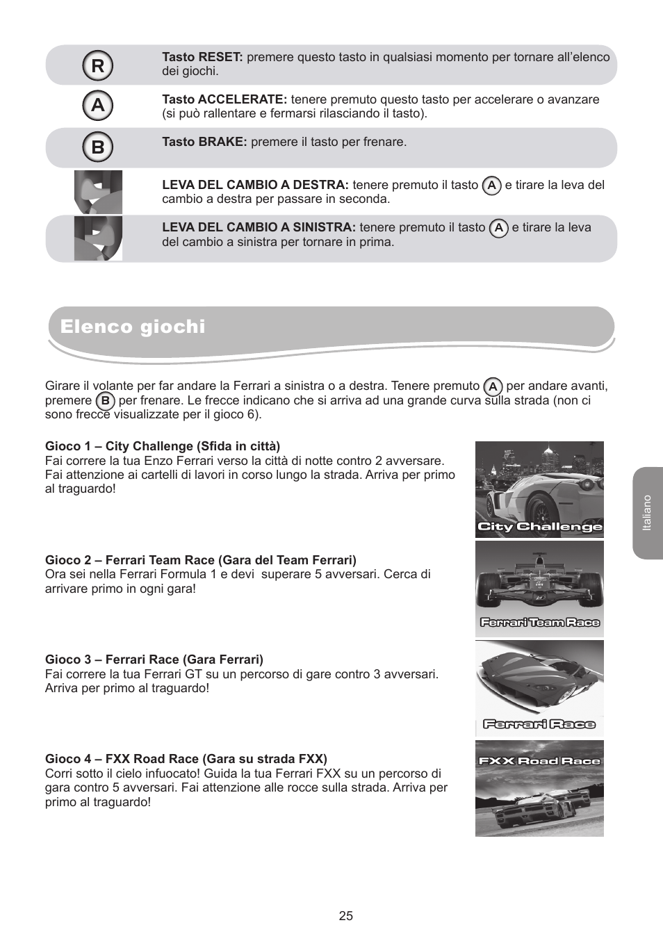 Elenco giochi r a b | Lexibook IG750FE User Manual | Page 25 / 44