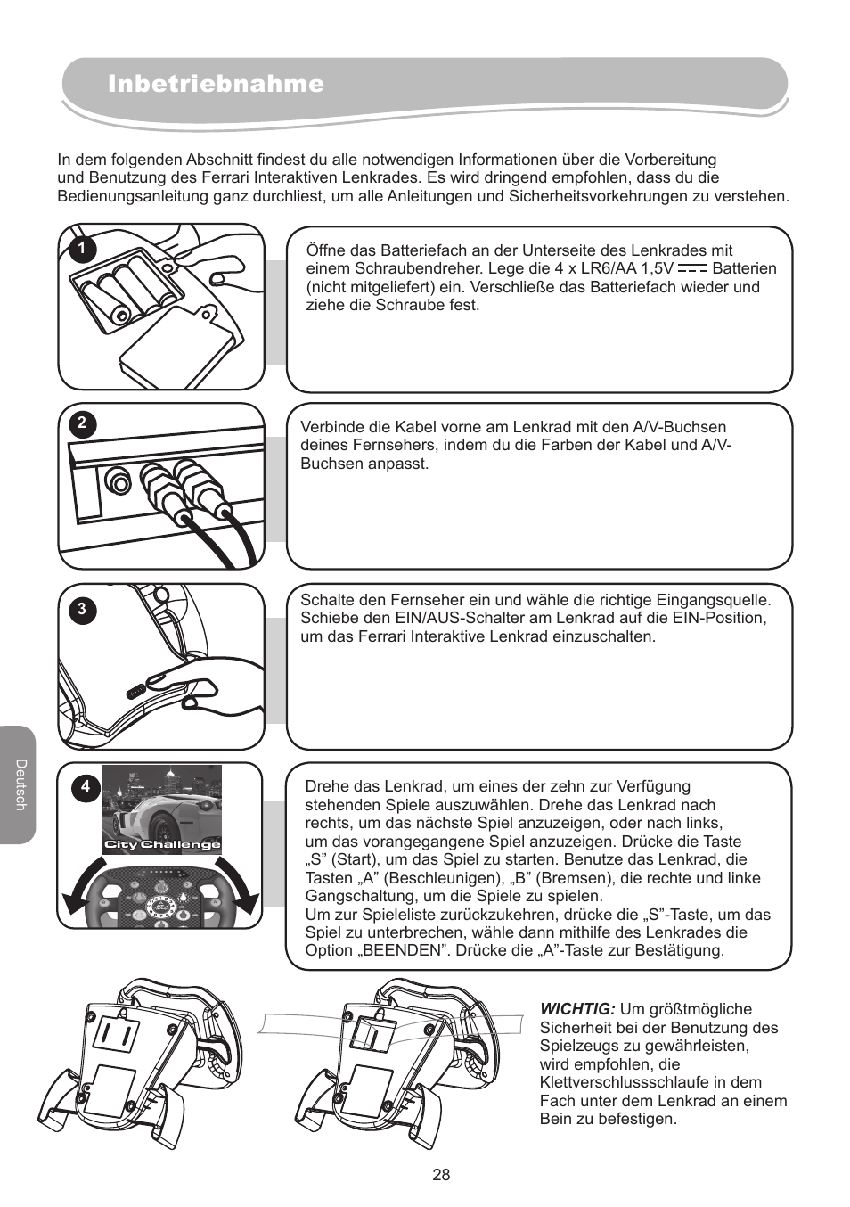 Inbetriebnahme | Lexibook IG750FE User Manual | Page 28 / 44