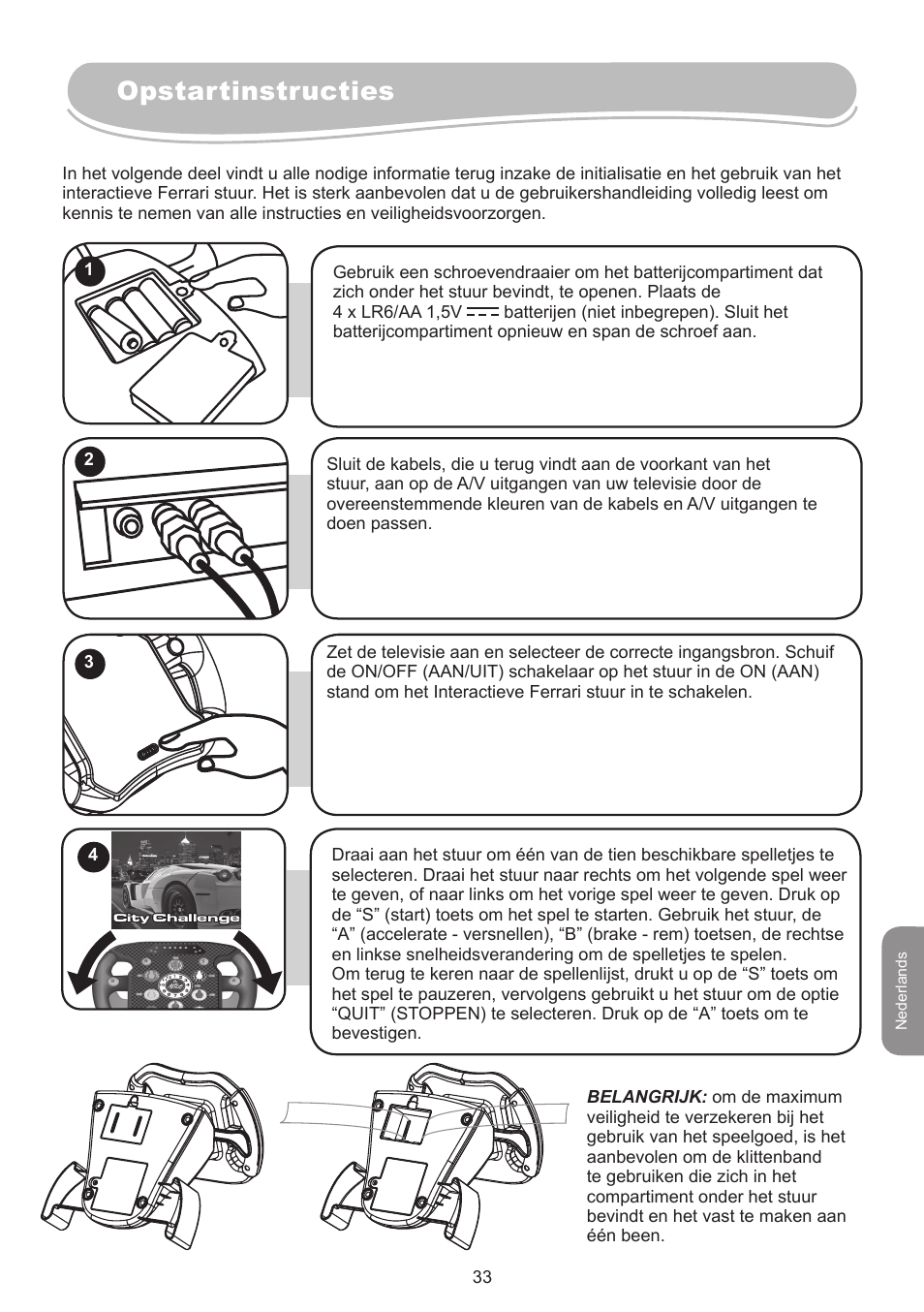 Opstartinstructies | Lexibook IG750FE User Manual | Page 33 / 44