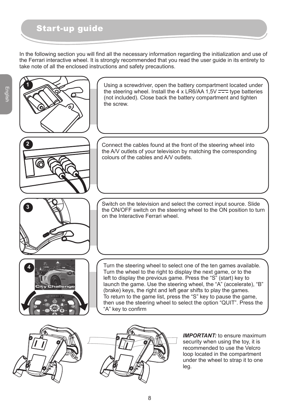 Start-up guide | Lexibook IG750FE User Manual | Page 8 / 44