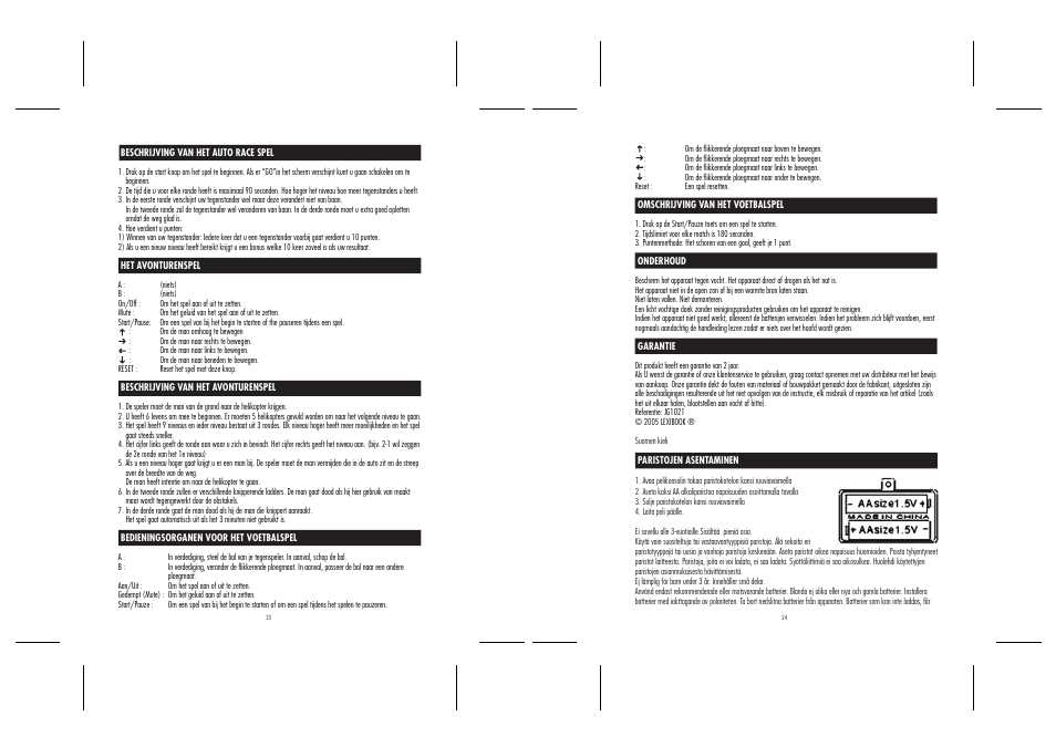 Lexibook JG1021 User Manual | Page 13 / 15