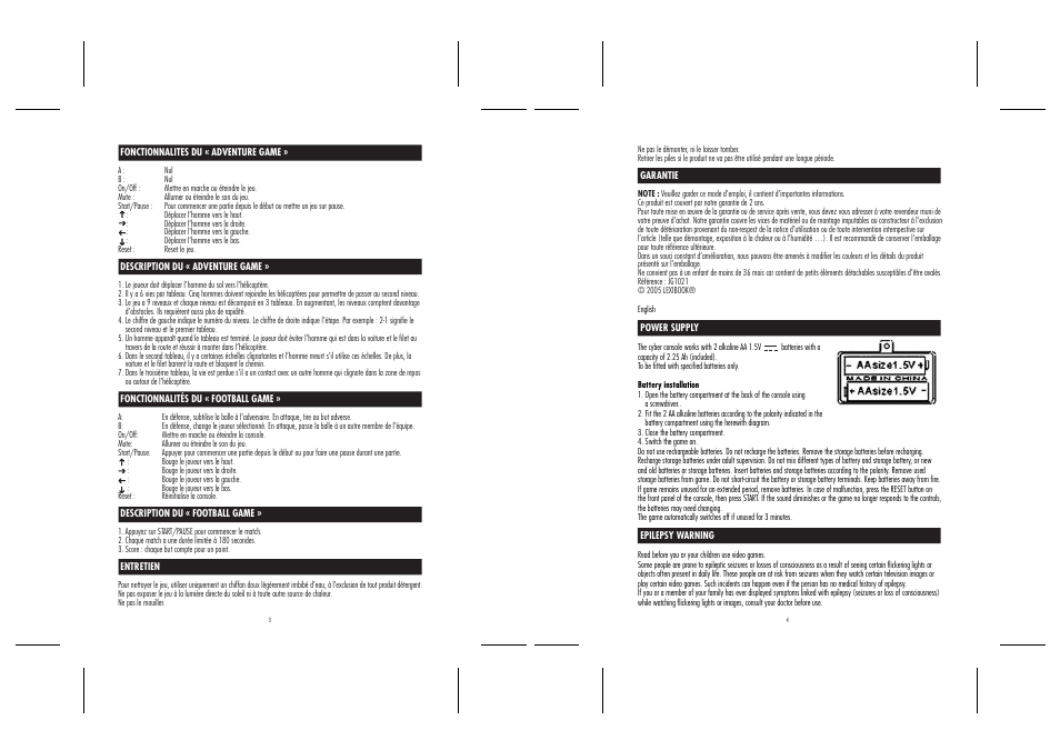 Lexibook JG1021 User Manual | Page 3 / 15