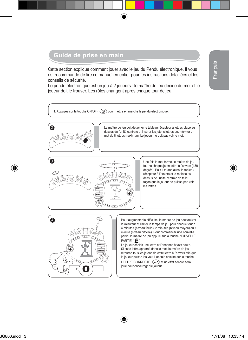 Guide de prise en main | Lexibook JG800 User Manual | Page 3 / 36